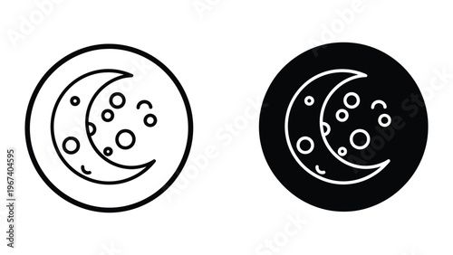 Contrasting visual depictions of celestial bodies with crescent moon and stars