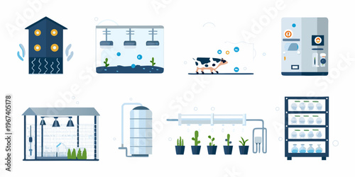 Illustrative depiction of a modern dairy farm s automated processes