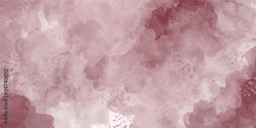 Abstract deep dusty rose watercolor background with rich paint texture.
