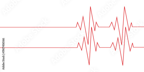 Red heartbeat line icon. Pulse trace, ECG or EKG Cardio graph symbol for Health, Medical cardiology analysis. Stroke heart diagram, cardiogram. Vector