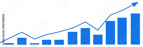 Concept of growth, evolution, graph of increase.business, growth, ipc, crisis, inflation