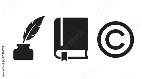 Creative works, books, and intellectual property icons