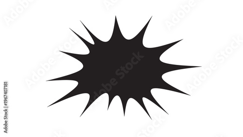Explosion shape icon with sharp spiky edges and radiating points, perfect for comic book action. featuring burst, blast, boom with impact and
