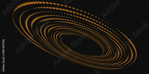 Set of speed lines in circle form. Radial speed Lines in Circle Form for comic books. Technology round Logo. Black thick halftone dotted speed lines.