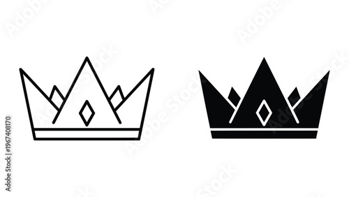 Comparison of two stylized crown icons with different color schemes and designs