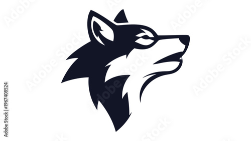 Foto Stylized wolf head profile icon