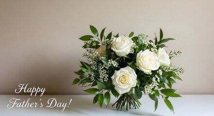 Elegant white roses for father's day a beautiful gift to show appreciation