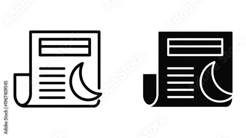 Comparison of traditional and modern newspaper icons with pen and stylus.