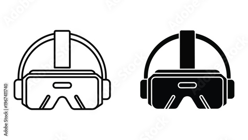 Comparison of two virtual reality headset designs with distinct visual styles