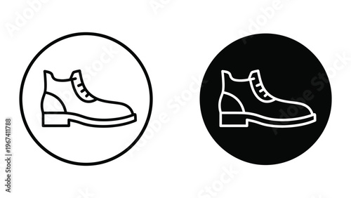 Contrast icons depicting formal and casual boot styles against different backgrounds