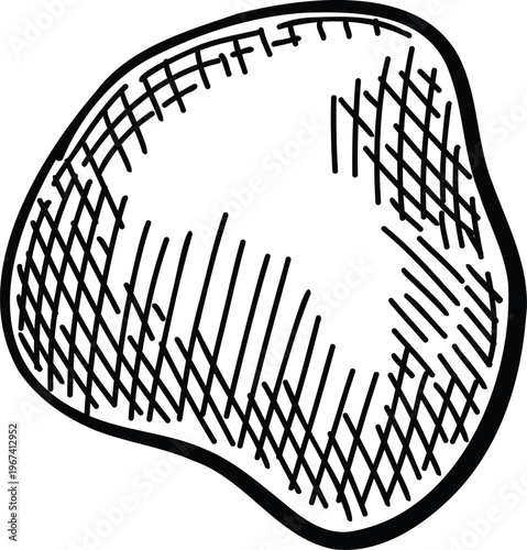 Sketch of meat product. Handdrawn beef, lamb and pork steak extra or medium rare. Grilled sausage