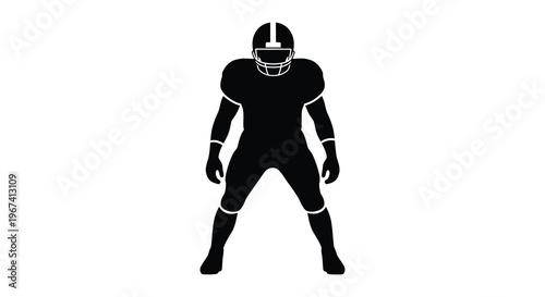 American football player in a striking dark silhouette
