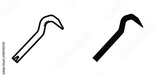 Comparison of a traditional hook and a modernized hook design with a thickened handle