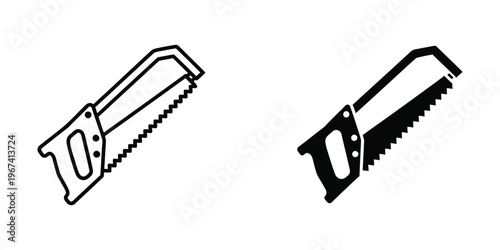 Comparison of two different types of hand saws with varied blade designs and handles