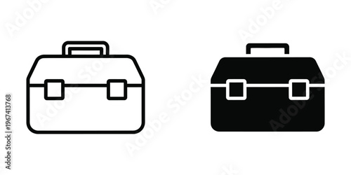 Two contrasting toolbox icons with different fill styles