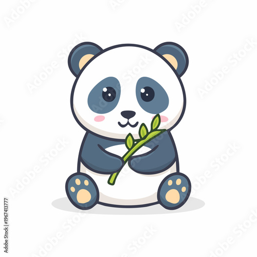 Süßer Panda mit Bambus