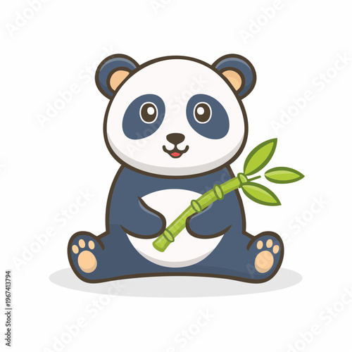 Süßer Panda mit Bambus