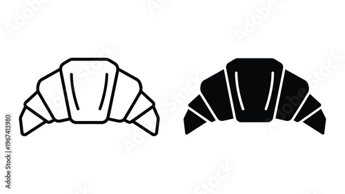 Comparison of a white croissant and a filled chocolate croissant pastry