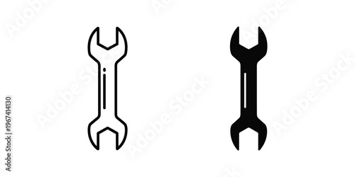 Comparison of a light and dark wrench icon design