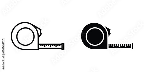Comparison of two different tape measure designs with circular and solid heads