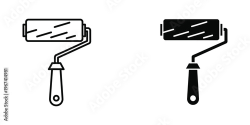 Comparison of a white and black paint roller for wall painting tasks