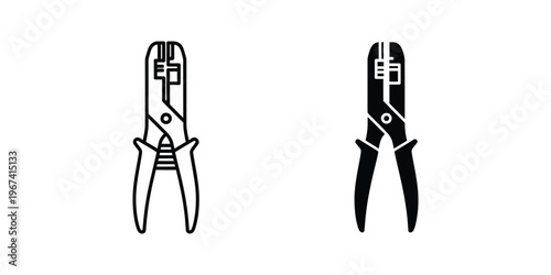 Comparison of a standard plier and a locking plier design in black and white graphics