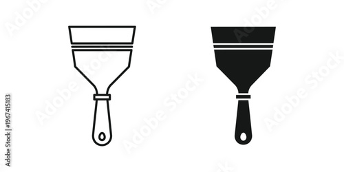 Comparison of a light and dark colored trowel for gardening or construction work