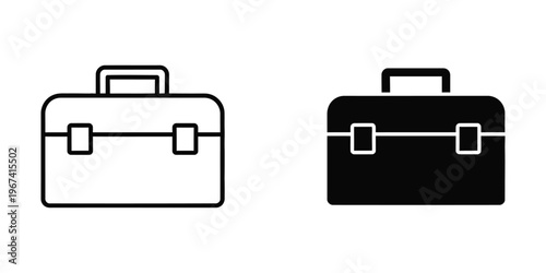 Contrasting briefcase icons in different color schemes