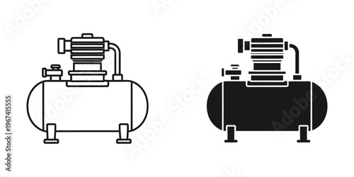 Comparison of two different types of gas pressure regulators or tanks with motors