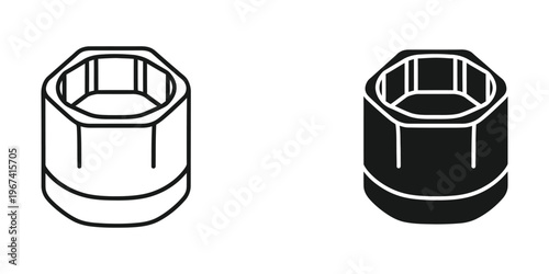 Comparison of a standard hex nut and a hex flange nut with a wider base