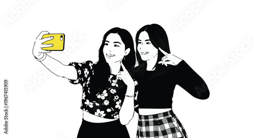 Two young women taking a selfie together