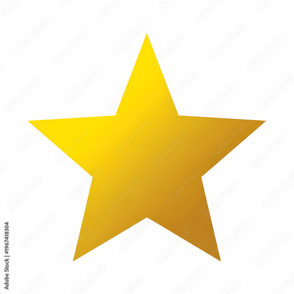 Fototapeta premium Simple 5-point star with yellow-to-gold gradient