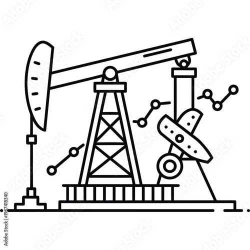 Oil Pumpjack with Data Graph