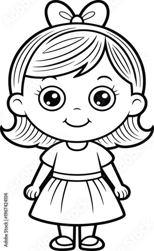 Black and white of a cheerful cartoon octopus with large eyes and tentacles smiling face desi