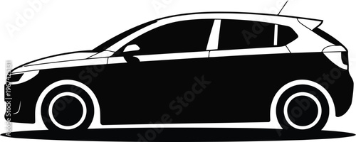 Modern hatchback vehicle car silhouette