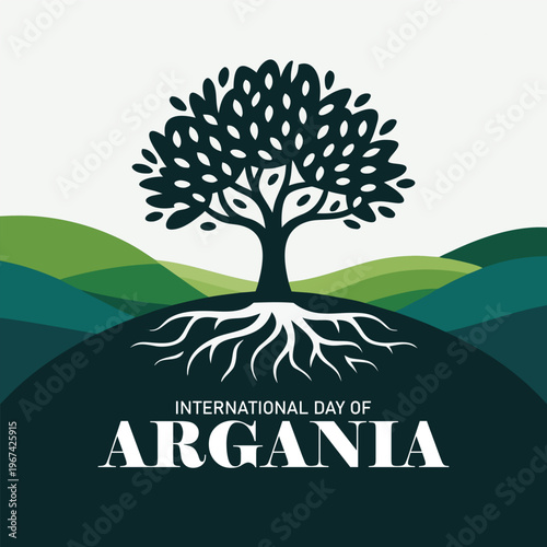 International Day of Argania banner, poster, card and background design.