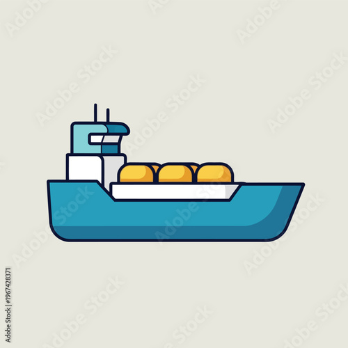Vector illustration of a liquefied natural gas tanker ship vector