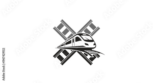 High Speed Train Crossing Tracks - Modern Transportation Concept