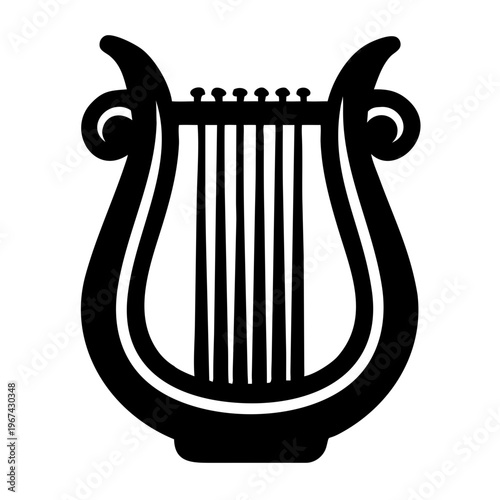 lyre musical instrument icon silhouette illustration for classical music mythology and ancient design