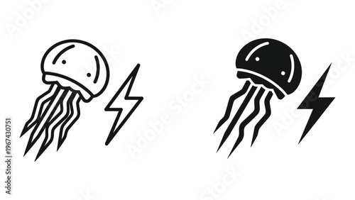Electric jellyfish icons representing energy or power concepts