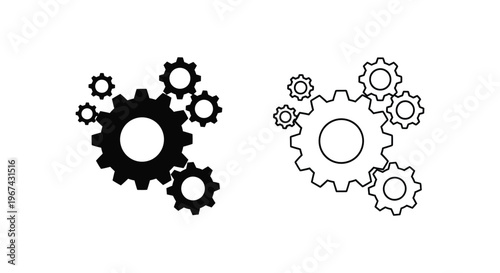 Gears Mechanism Industrial Vector