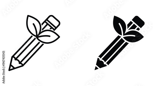 Creative pencils with leaf eraser designs symbolizing growth and creativity.