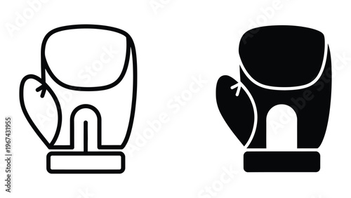Contrast depiction of boxing gloves in different visual styles side by side