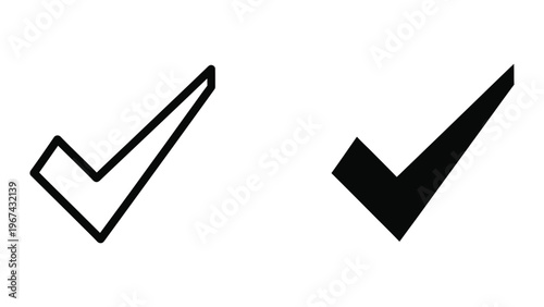 Comparison of two different checkmark styles with varying line thickness and fill