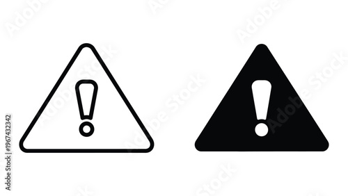 Warning symbols displayed in different color contrasts for visibility