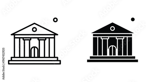 Contrast between a classical white temple and a black modernized temple facade