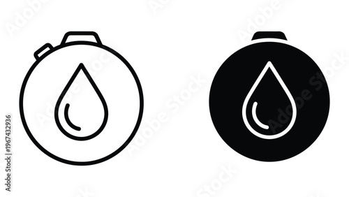 Contrast between traditional and modern water droplet bottle icons