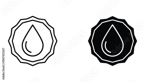 Contrasting geometric and fluidic design symbols in black and white