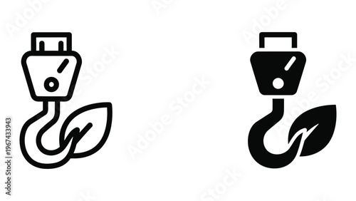 Usb flash drives with leaf icons representing eco-friendly data storage