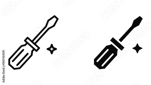 Comparison of a standard screwdriver and a premium quality screwdriver with starburst